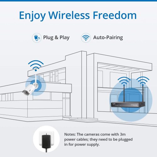 Alternative view of Système de caméra de sécurité sans fil SANNCE 2K, 8CH 5MP NVR avec 8 caméras de IP WiFi 3MP SANS HHD