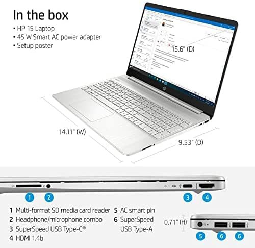 HP 15-DY2091WM INTEL CORE I3 11TH 8GB/256GB SSD 15.6" – Image 3