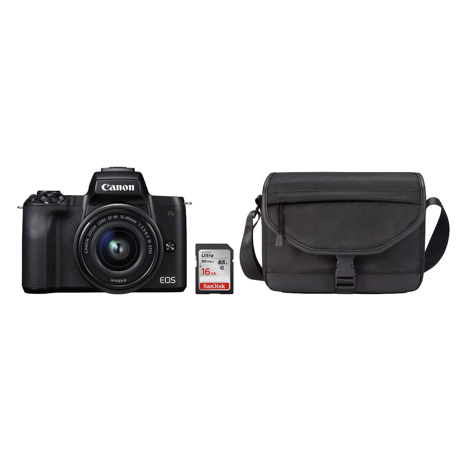 Canon EOS M50 Noir + EF-M 15-45 mm IS STM Noir + SB130 + SanDisk SD 16 Go – Image 5