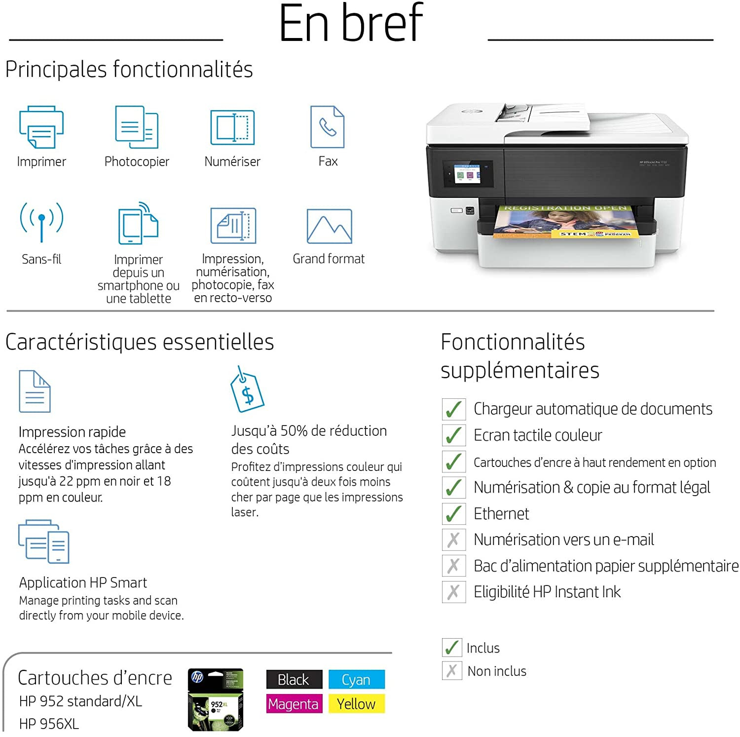 HP Officejet Pro 7720 Imprimante tout en un - Jet d'encre couleur – Image 6