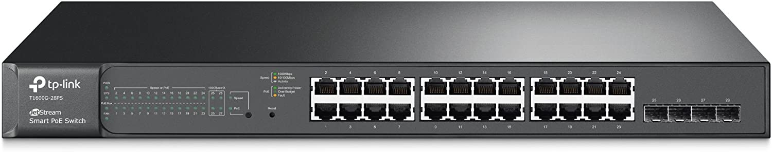 TP-LINK T1600G-28PS 24 PORT Switch 24 ports Gigabit PoE+