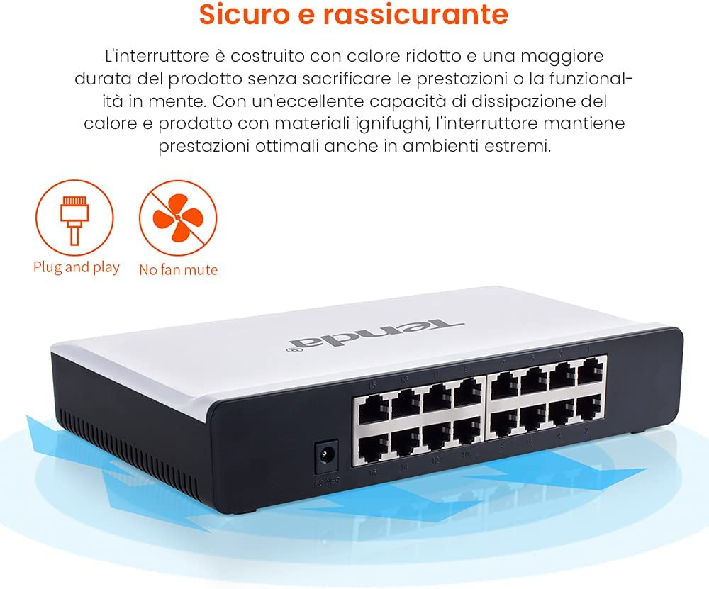TENDA SWITCH 16 PORT S16 SIMPLE – Image 5