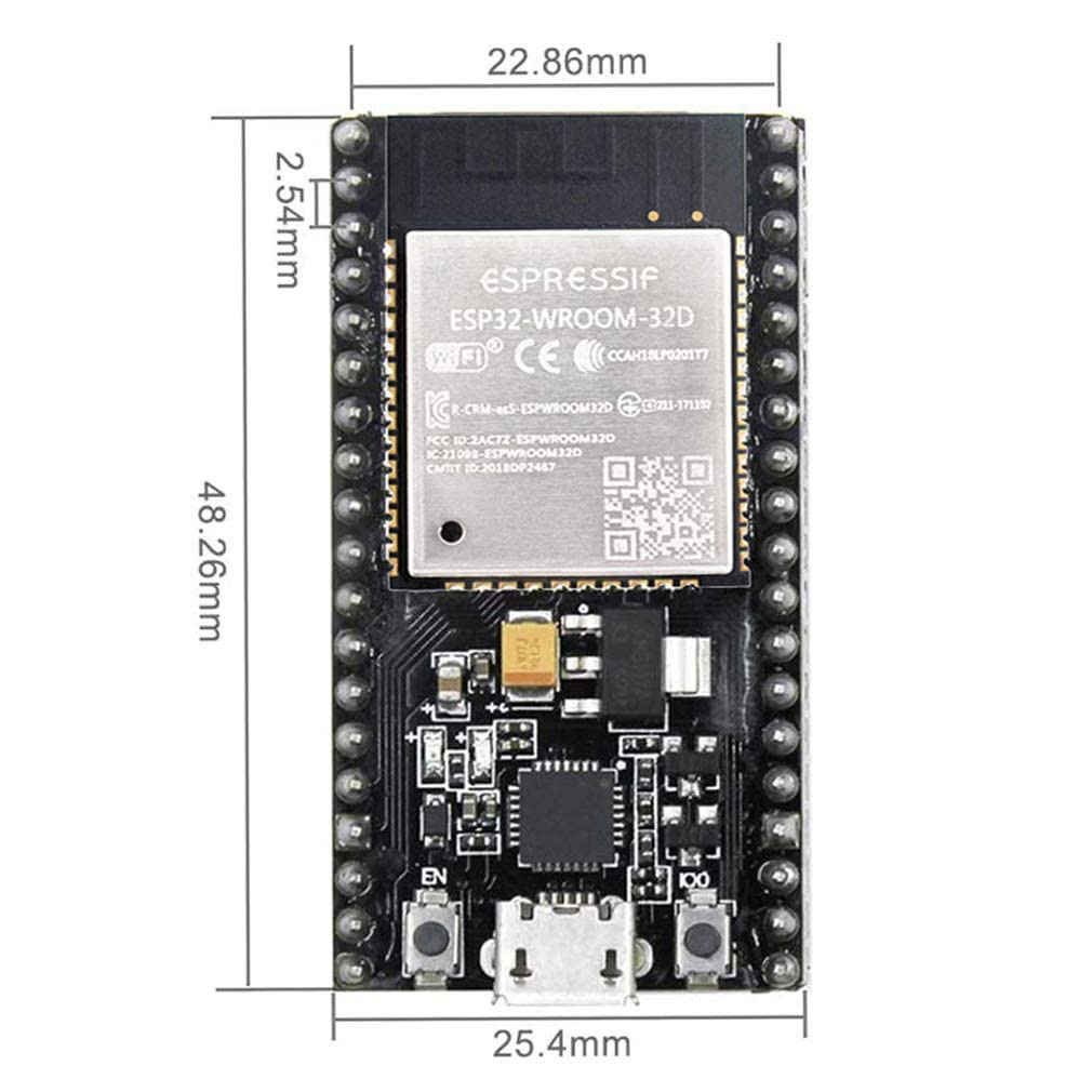 Carte de développement ESP-WROOM-32 ESP-32S Wi-Fi Bluetooth 4 Mo (CP2102 + 38 broches + Microcontrôleur) – Image 2