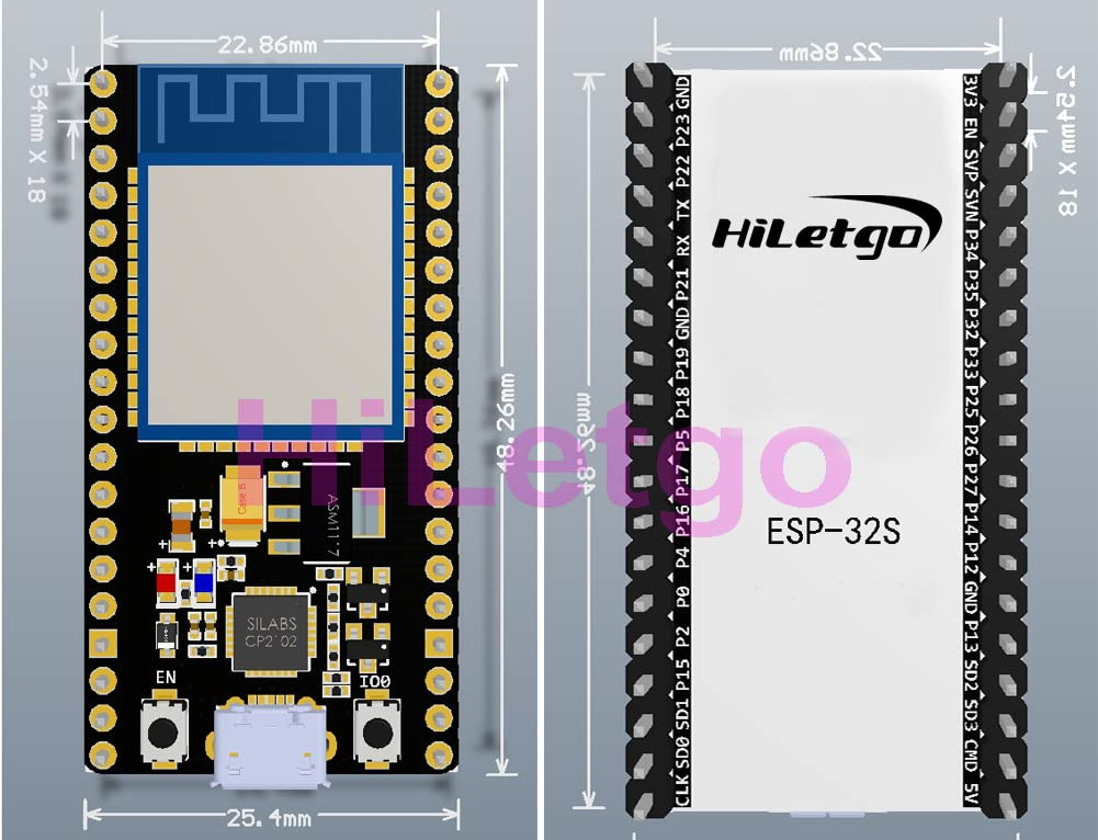 Carte de développement ESP-WROOM-32 ESP-32S Wi-Fi Bluetooth 4 Mo (CP2102 + 38 broches + Microcontrôleur) – Image 3