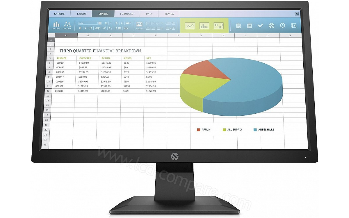 HP ECRAN ORDINATEUR P204V MONITEUR 20 POUCES