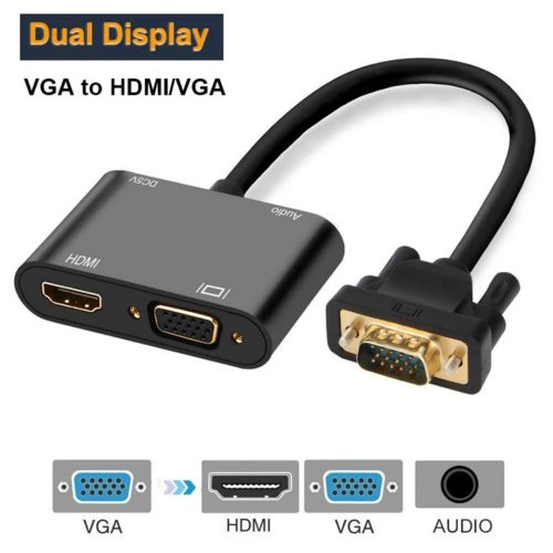 CONVERTISSEUR VGA TO HDMI+VGA / ADAPTER WITH AUDIO