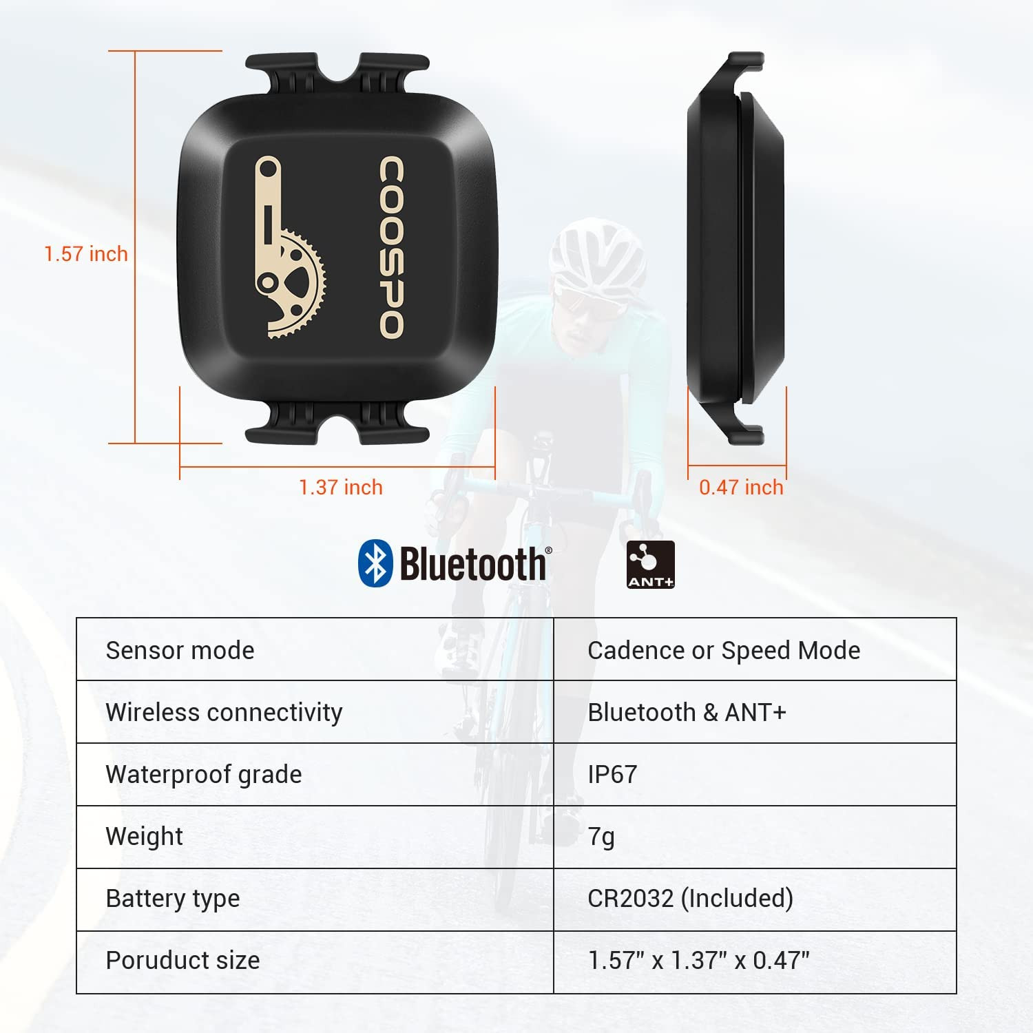 Capteur de vitesse de cadence pour vélo, Bluetooth sans fil ANT – Image 6