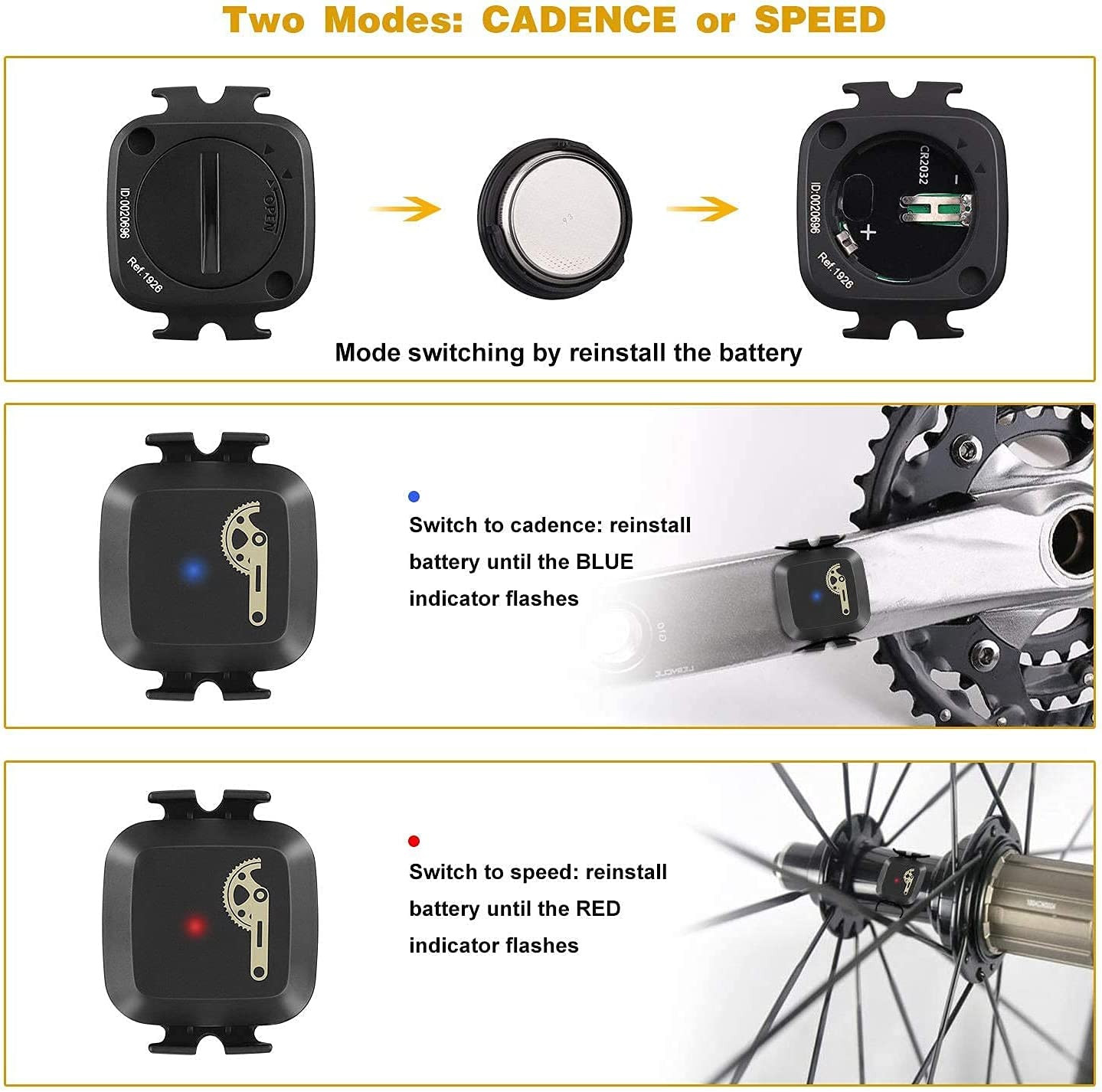 Capteur de vitesse de cadence pour vélo, Bluetooth sans fil ANT – Image 5