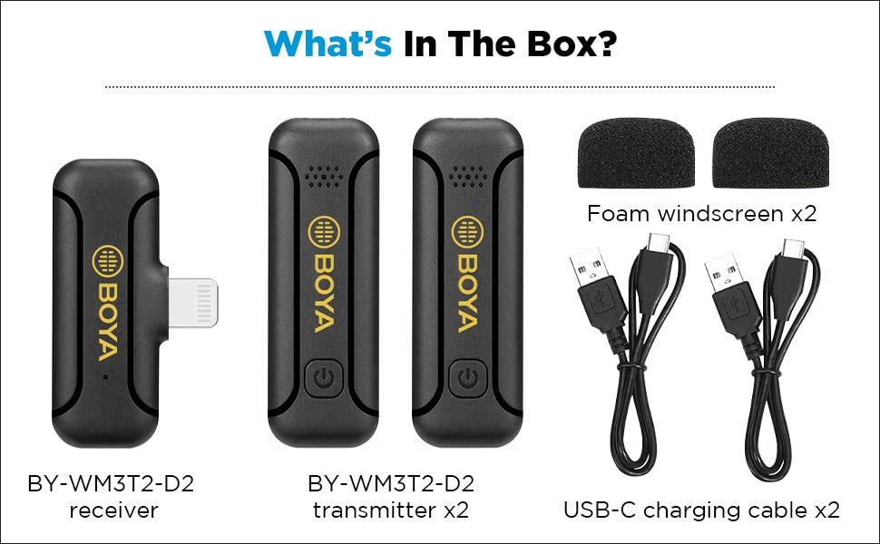 BOYA BY-WM3T2-D2 Micro-cravate sans fil pour iPhone iPad 2,4 GHz – Image 5