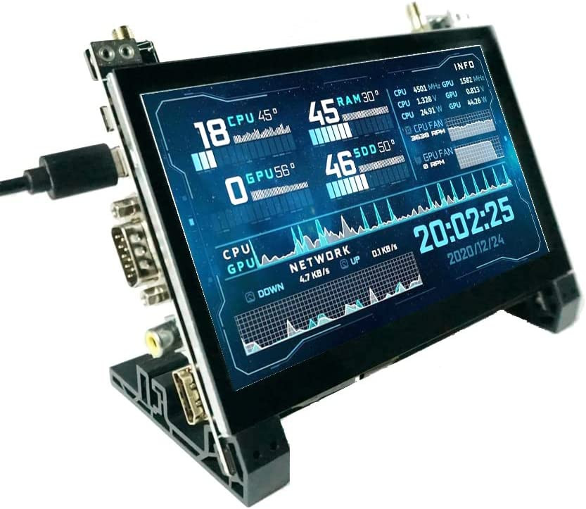 ElecLab Raspberry Pi Écran Tactile Moniteur 7 Pouces HDMI Écran LCD Capacitif 1024x600