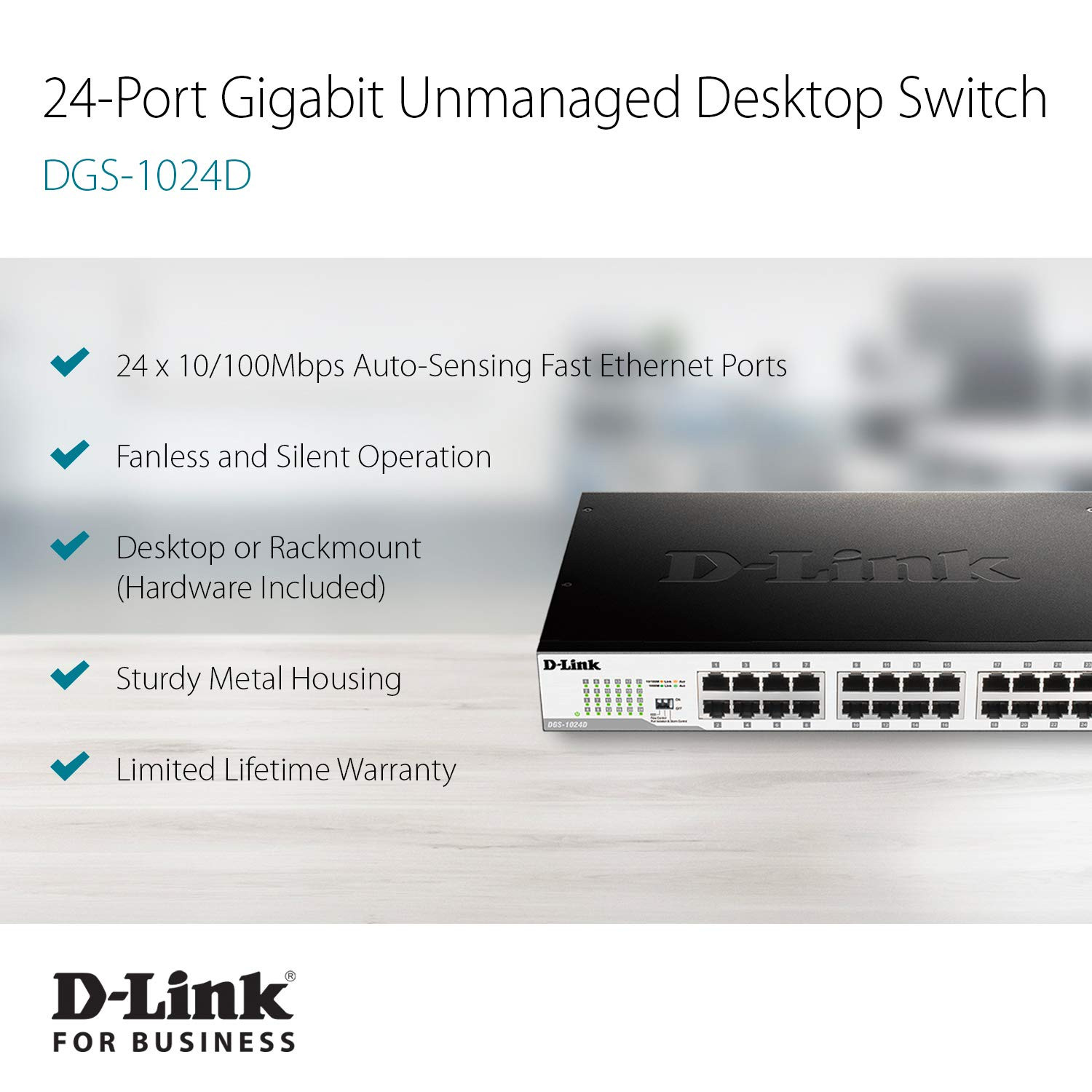 D LINK SWITCH 24PORT GIGABIT DGS-1024C – Image 2