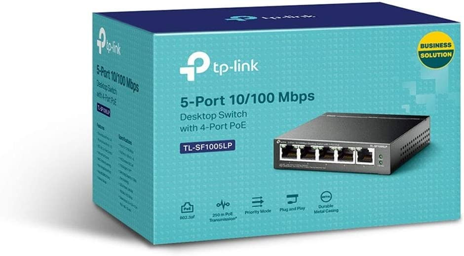 TP-Link Switch PoE (TL-SF1005LP) 5 ports 10/100M, 4 ports PoE, 41W