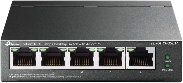 TP-Link Switch PoE (TL-SF1005LP) 5 ports 10/100M, 4 ports PoE, 41W – Image 3