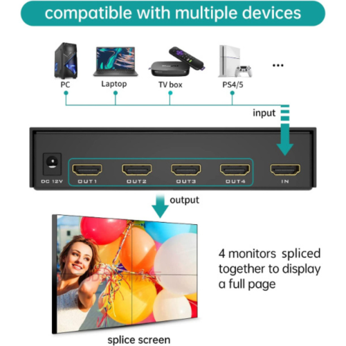Alternative view of MT-VIKI MT-HD0104 SPLITTER HDMI 4 PORT 4K X 2K