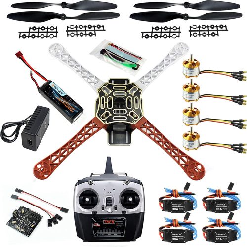 QWinOut DIY 2.4G 8CH KK V2.3 F450 Cadre RC Quadcopter 4-Axe UFO Unassembly Kit RTF/ARF Drone (Version KK FC)