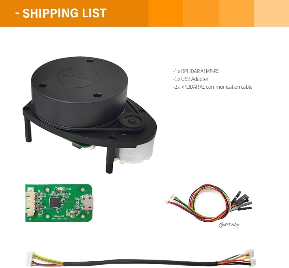 RPLIDAR A1M8 2D 360 degrés 12 mètres scanner de capteur LIDAR – Image 3