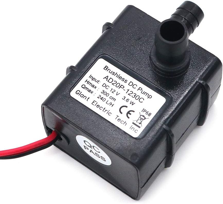 Pompe à eau submersible sans balais ultra-silencieuse AD20P-1230C, 12 V CC, 3 m, 240 l/h, avec câble de 45 cm – Image 3