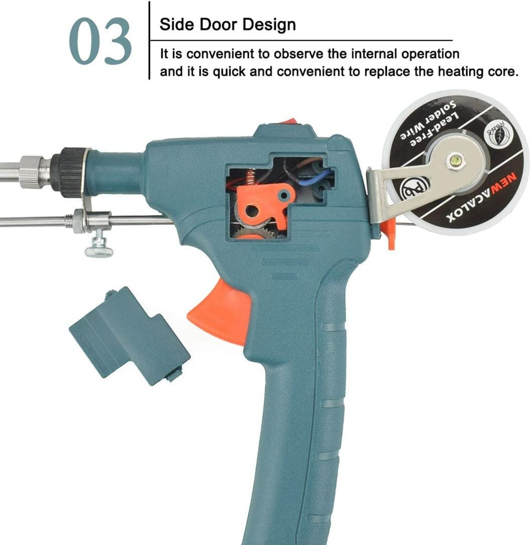 Pistolet à souder portatif à chauffage interne et fer à souder, ensemble 60 W, vert (norme UE) – Image 6