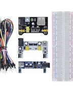 Module d'alimentation  MB102 3,3 V/5 V + planche à pain 65 fils de raccordement - MB102 bleu