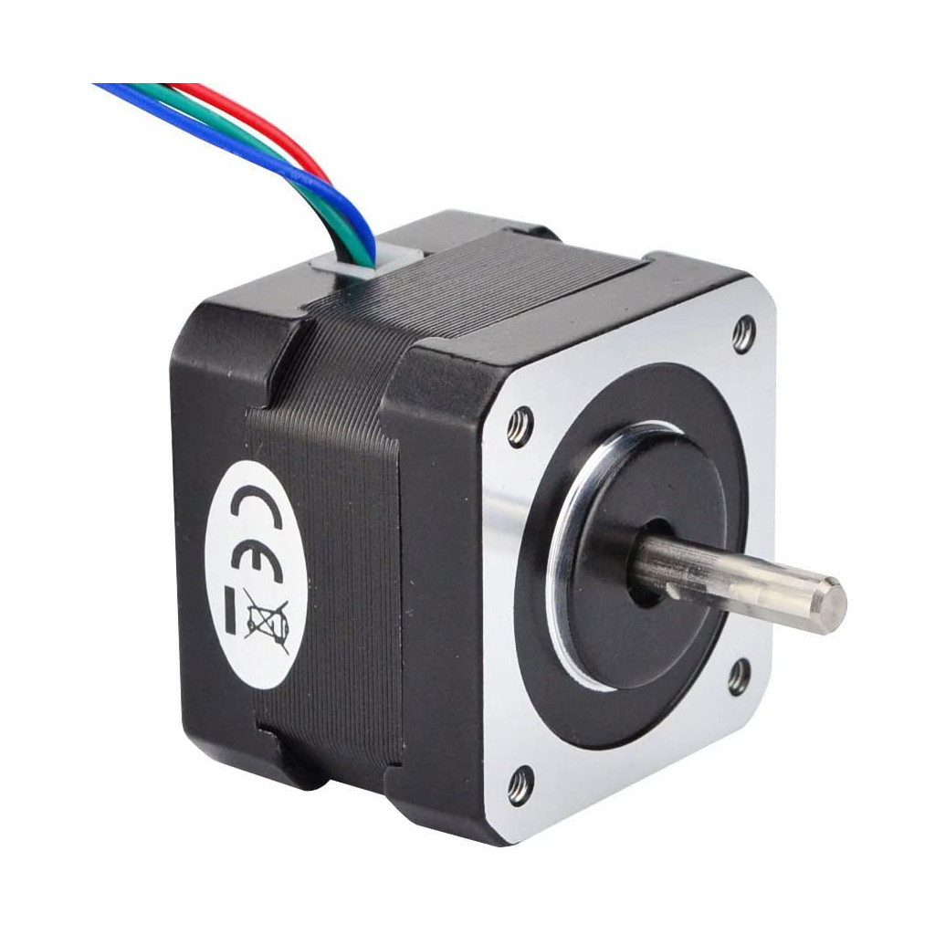 Moteur pas à pas Nema 17 à double arbre 1.8deg 26ncm/37oz.in 12v 0.4a 42x42x34mm 4 fils