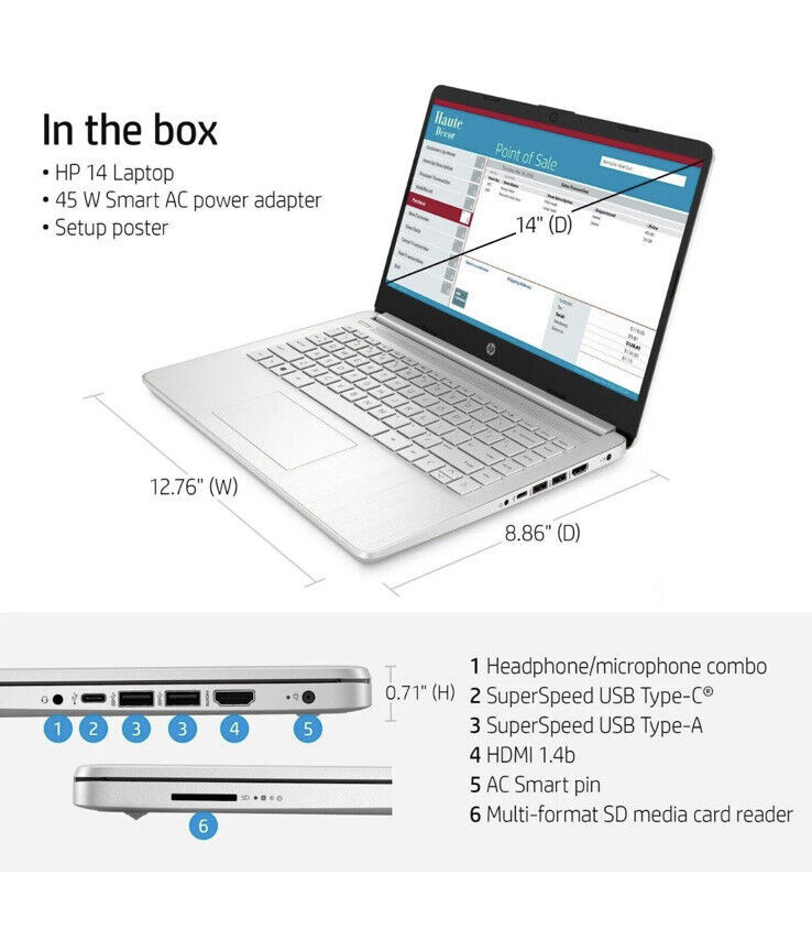 HP 14-DQ2078WM CORE I5 11TH 8GB/256GB SSD 14 POUCE – Image 3