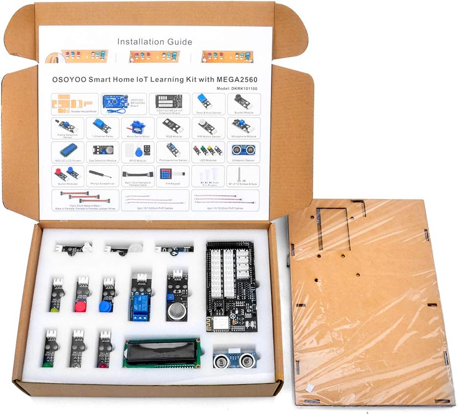 Kit d'apprentissage IoT pour maison intelligente pour Arduino, modèle de maison en bois – Image 5