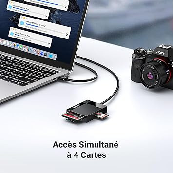 UGREEN LECTEUR CARTE 30231 USB 3.0 MULTIFUNCTION CARD READER 1M NOIR – Image 2
