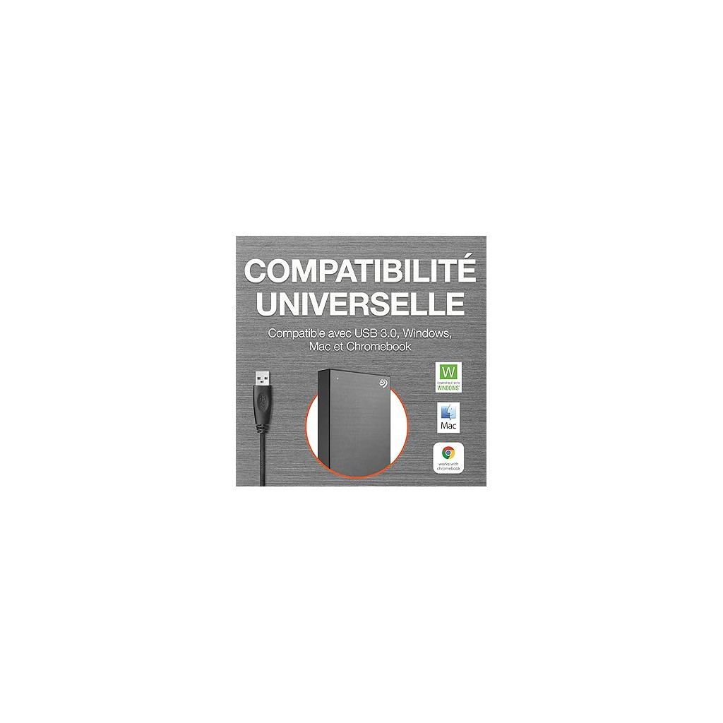 Seagate disque dur externe portable 2TB One Touch Noir (USB 3.2 Gen 1) – Image 3