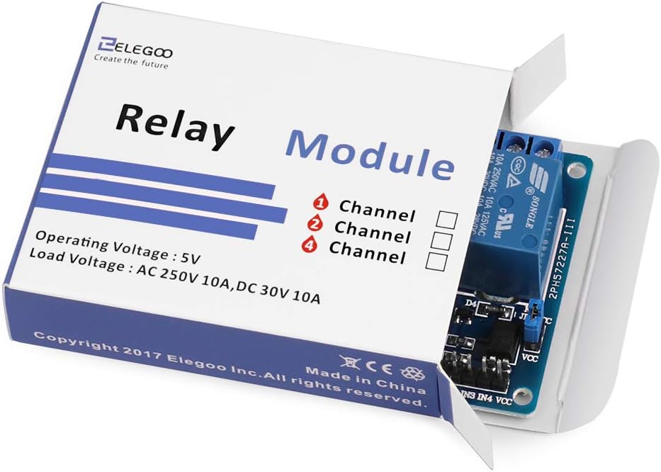 Module relais DC 5 V 4 canaux ELEGOO avec optocoupleur compatible avec Arduino UNO R3 MEGA 2560 DSP ARM PIC AVR STM32 – Image 6