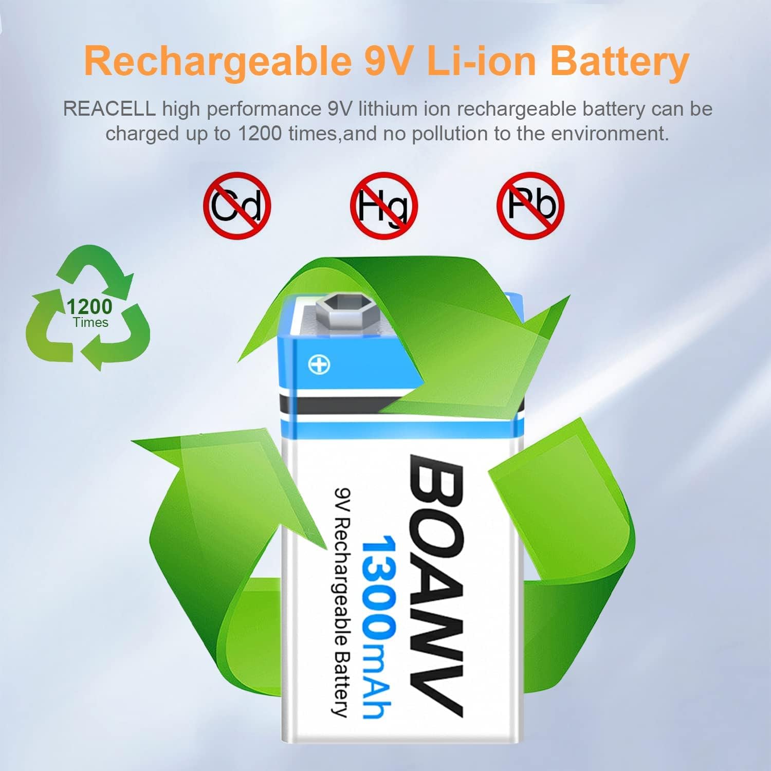 piles rechargeables 9 V 1 300 mAh – Image 3