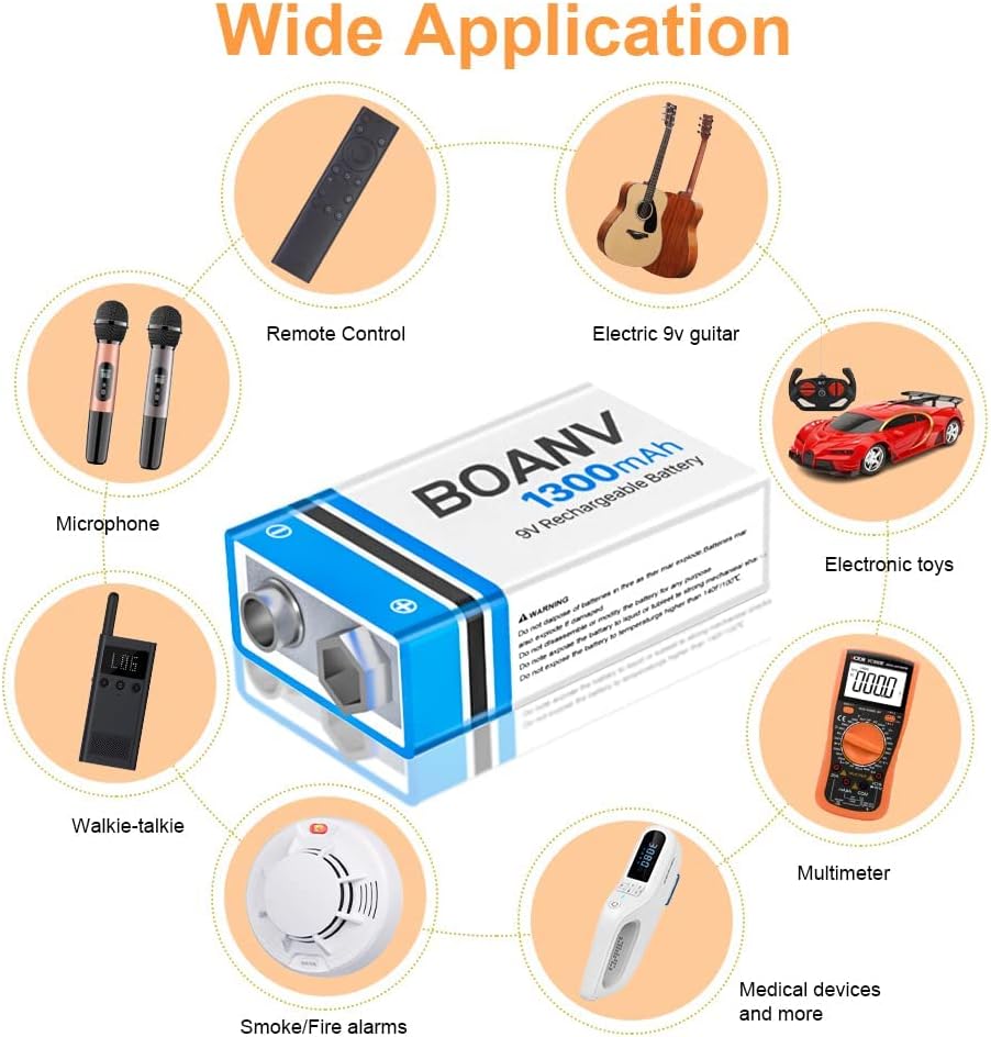 piles rechargeables 9 V 1 300 mAh – Image 4
