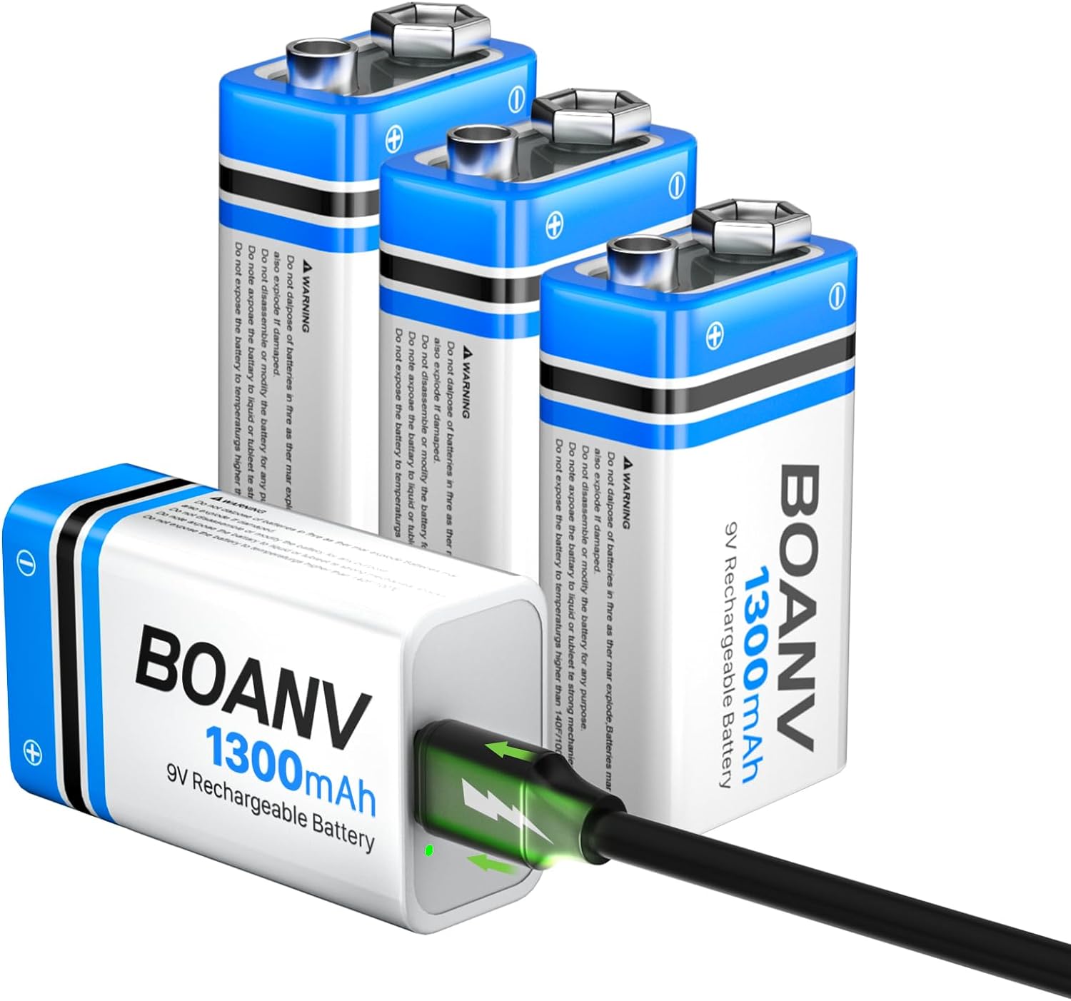 piles rechargeables 9 V 1 300 mAh