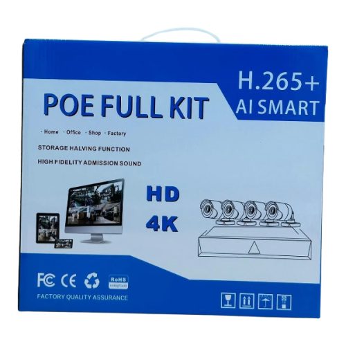 NVR KIT 4CH AVEC FIL POE H.265+ AI SMART