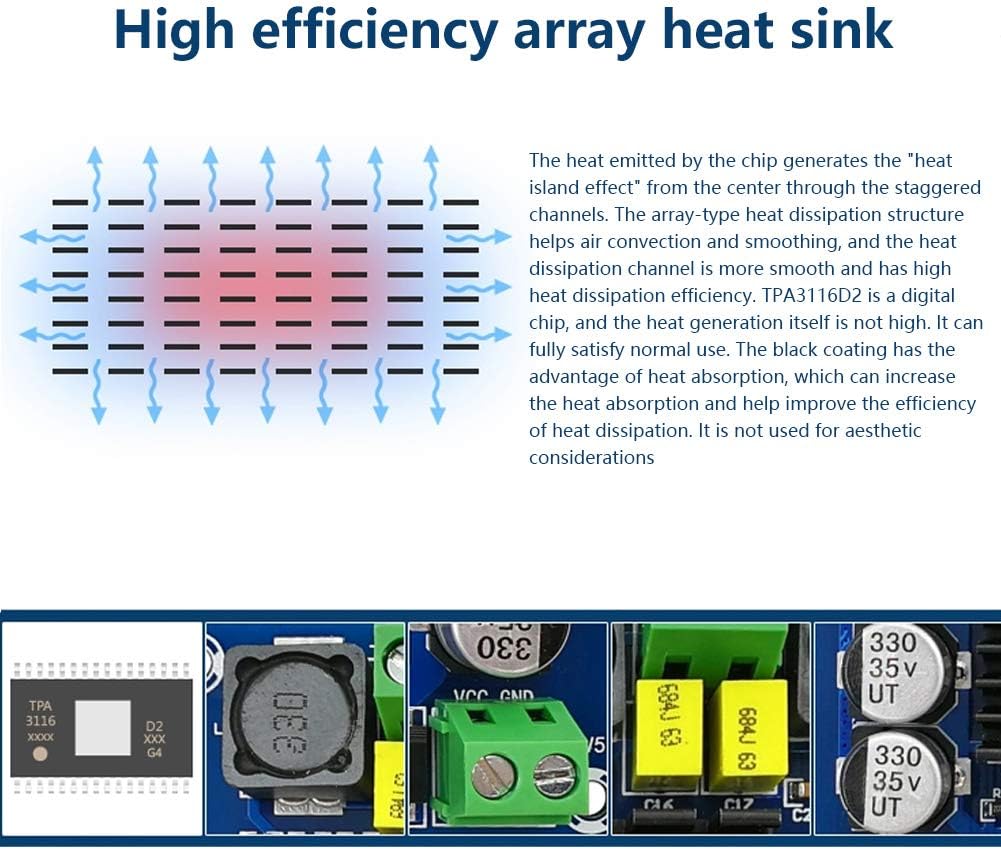 Carte d'amplificateur de puissance 120 W x 2 TPA3116D2 Matériau en fibre de verre Faible bruit – Image 5