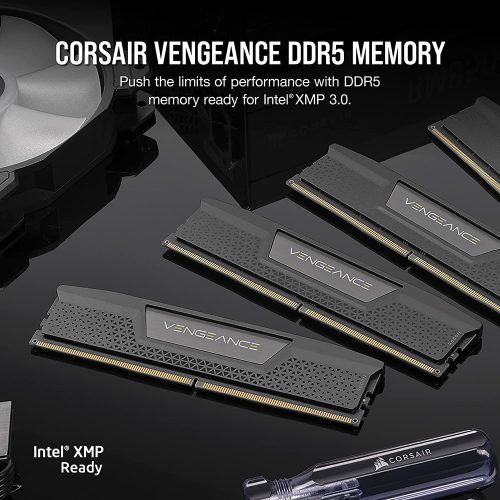 Alternative view of Mémoire RAM CORSAIR VENGEANCE DDR5 64 Go (2 x 32 Go) 5 200 MHz CL40-40-40-77 1,25 V Intel XMP pour ordinateur de bureau - Noir (CMK64GX5M2B5200C40)