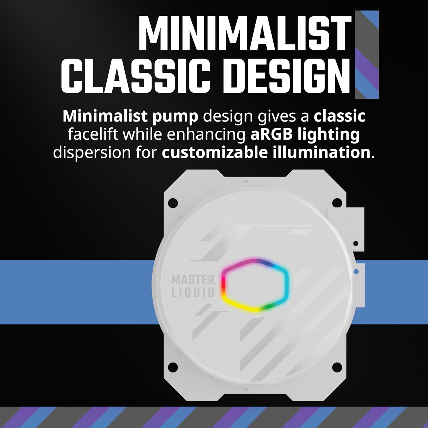 Refroidisseur liquide tout-en-un à boucle fermée Cooler Master 360L Core White ARGB – Image 3