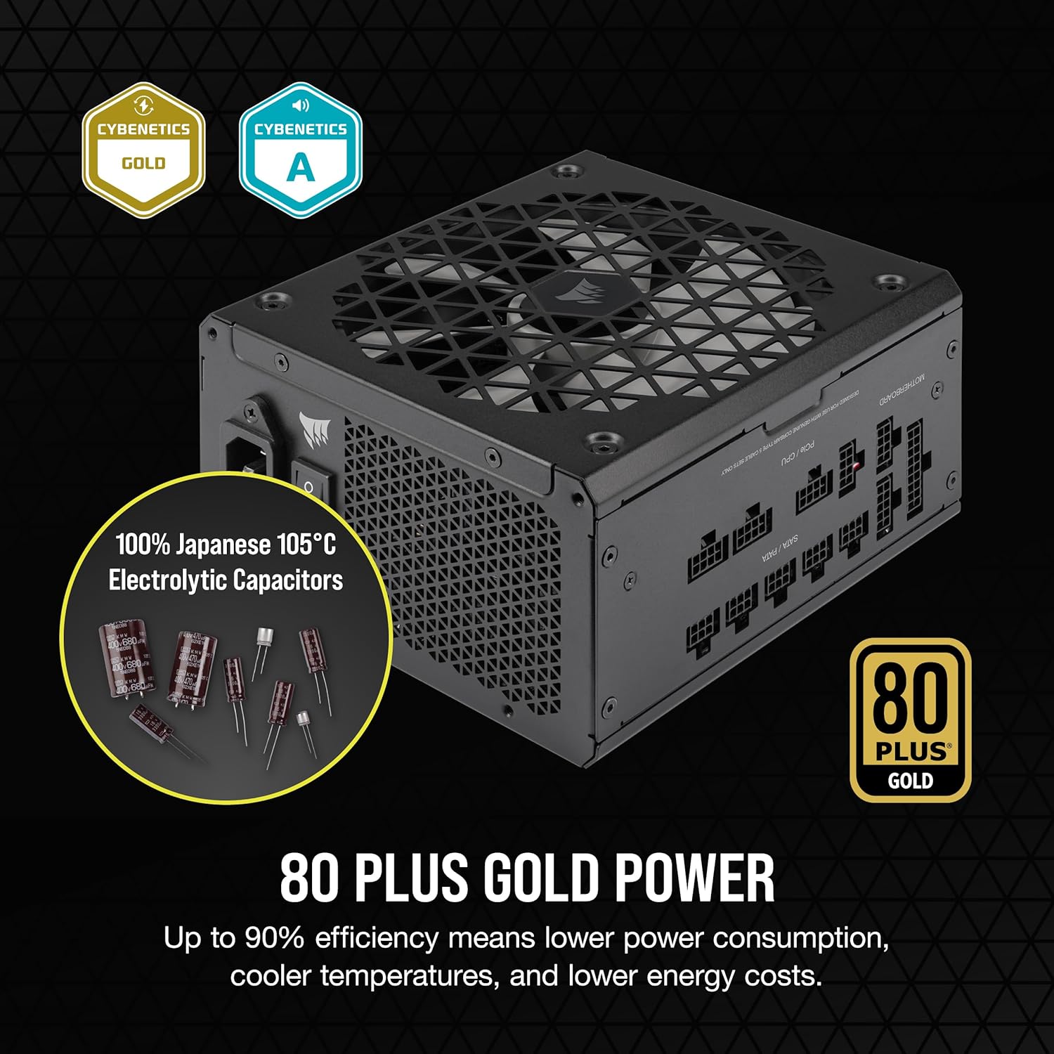 Alimentation ATX entièrement modulaire Corsair RM850x SHIFT - 80 PLUS Gold - ATX 3.0 - PCIe 5.0 - Zéro tr/min - Interface latérale modulaire - Noir – Image 4