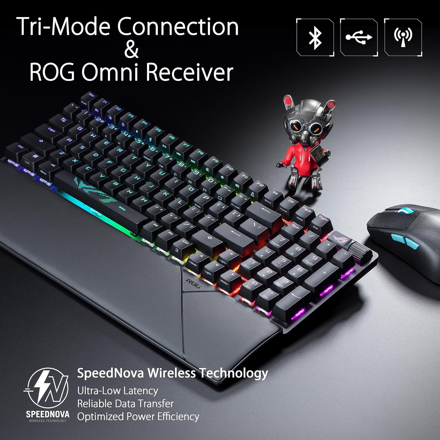 Clavier de jeu sans fil ASUS ROG Strix Scope II 96, connexion tri-mode - Noir – Image 3