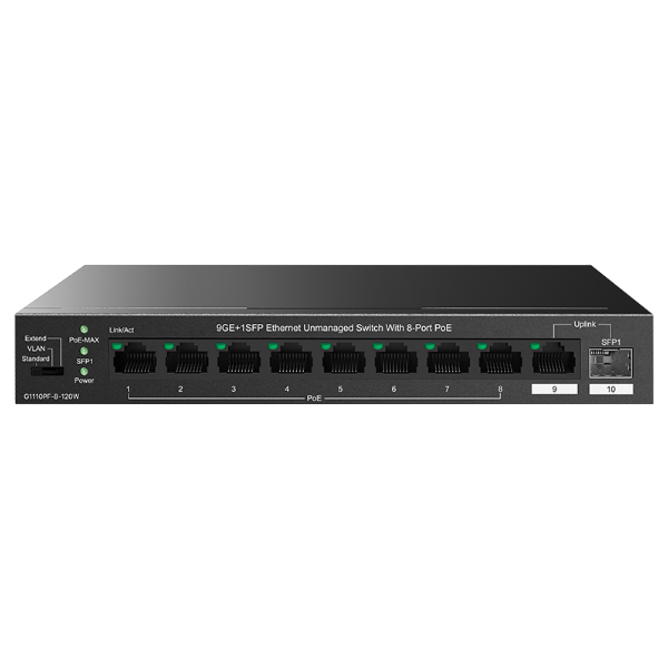 TENDA SWITCH 9 PORTS GE+1PORT SFT / TEG1110PF-8-102W