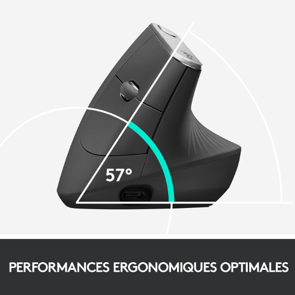 LOGITECH SOURIS SANS FIL BLUETOOTH & DONGLE MX VERTICAL ORIGINAL – Image 3