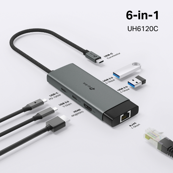 TP-LINK CONVERTISSEUR USB-C TL-UH6120C – Image 2