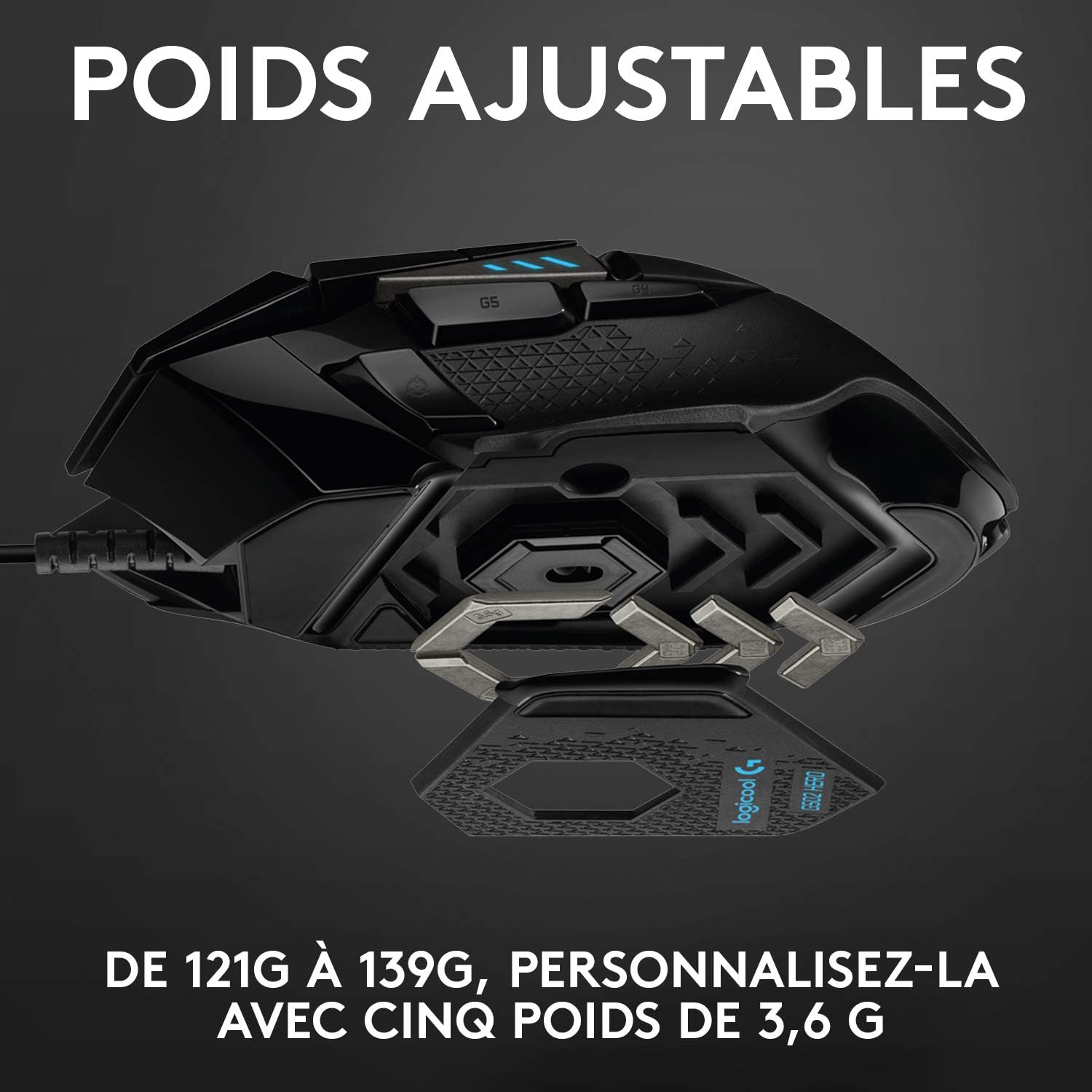 LOGITECH SOURIS USB FILAIRE G502 HERO ORIGINAL – Image 8