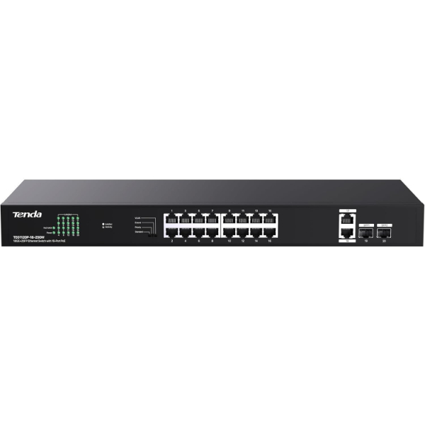 TENDA SWITCH 16 PORTS GIGABIT POE TEG1120P-16-250W