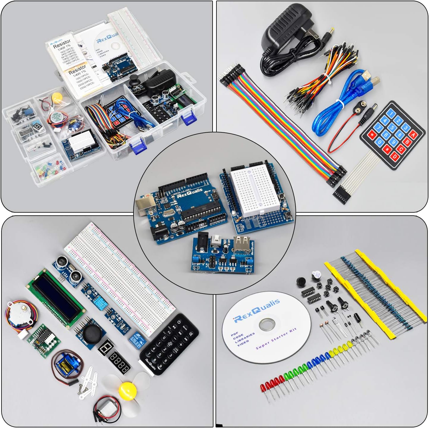 Kit de démarrage REXQualis Super basé sur Arduino UNO R3 avec tutoriel et carte contrôleur compatible avec Arduino IDE – Image 3