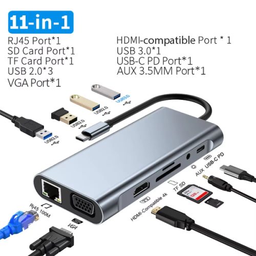 ADAPTER TYPE-C TO HDMI 11 IN 1 / RS-TCHD11IN1