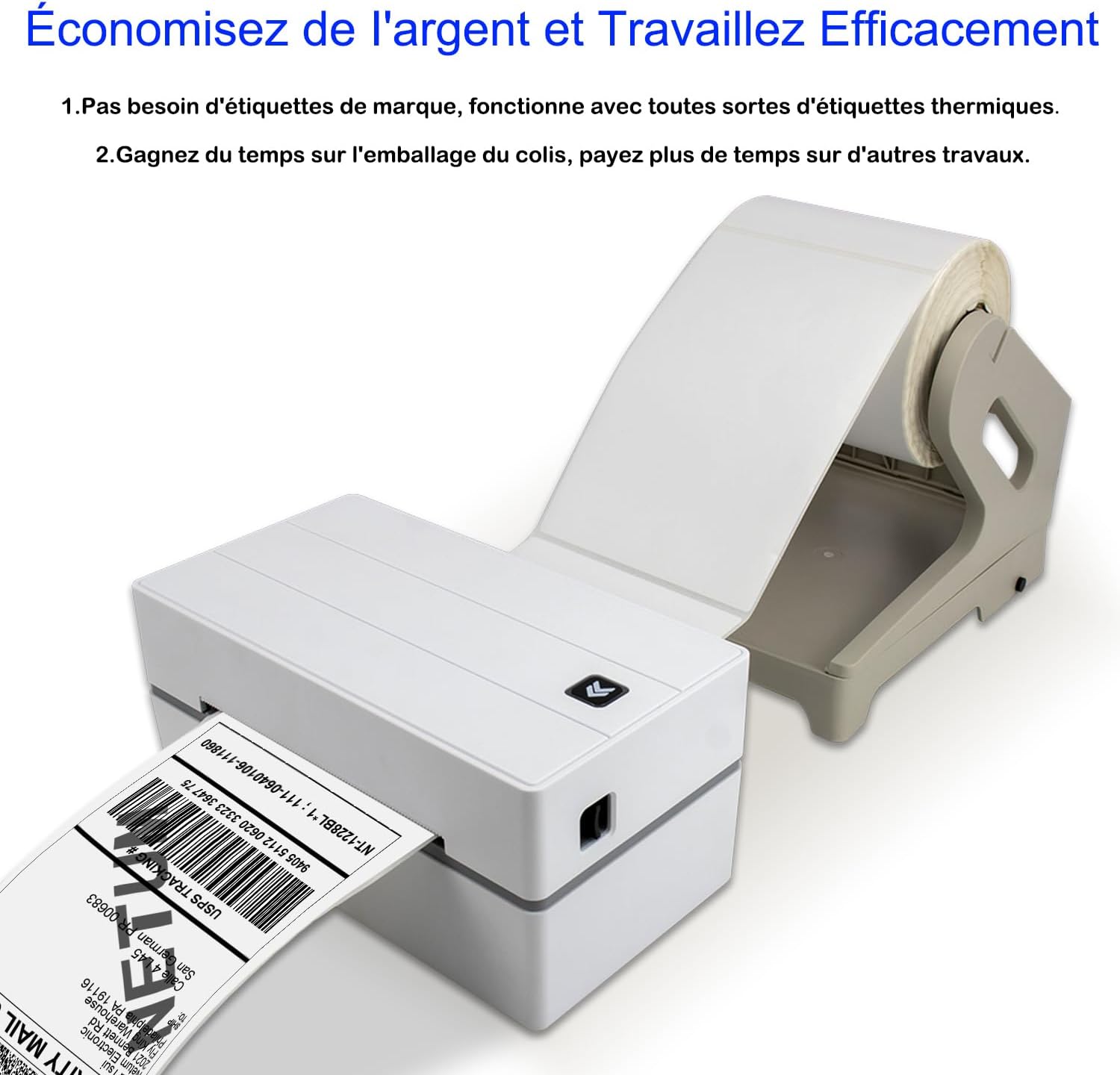NETUM NT-LP110F Imprimante d'étiquettes, Imprimante Thermique Impression de Codes à Barres Possible Permet d'imprimer Une Lettre pour Les envois nationaux et internationaux pour Votre PC/Mac – Image 6