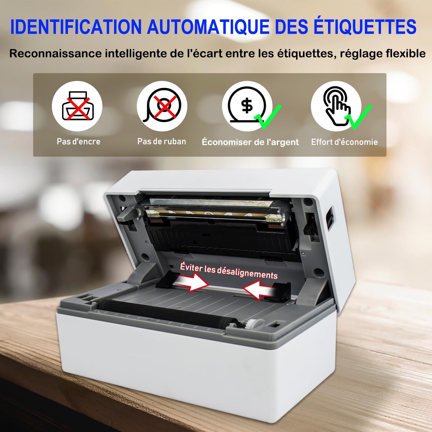 NETUM NT-LP110F Imprimante d'étiquettes, Imprimante Thermique Impression de Codes à Barres Possible Permet d'imprimer Une Lettre pour Les envois nationaux et internationaux pour Votre PC/Mac – Image 5
