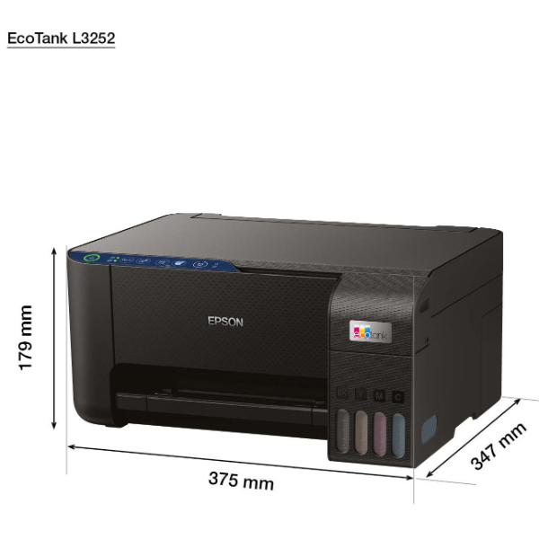EPSON IMPRIMANTE JEU D'ENCRE COULEUR MULTIFONCTION WIFI ECOTANK L3252 – Image 2