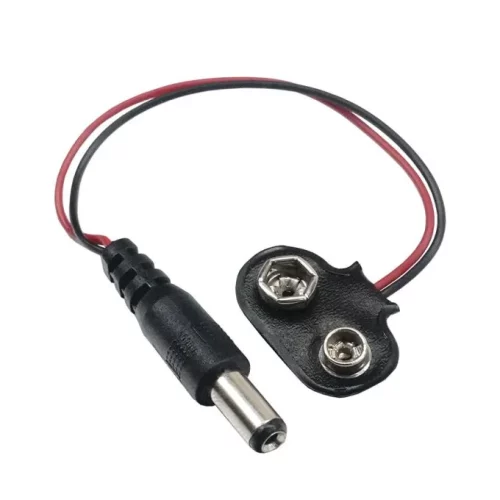 Connecteur pour pile 9 V avec alimentation CC Longueur : 15 cm