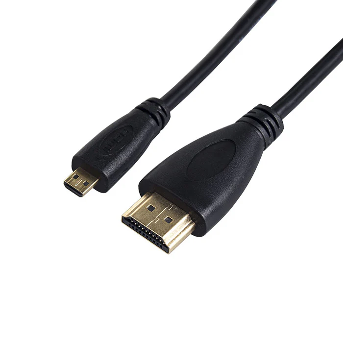 Câble micro HDMI vers HDMI en acier cuivré noir de 1,5 m pour Raspberry Pi 4B/Pi 5